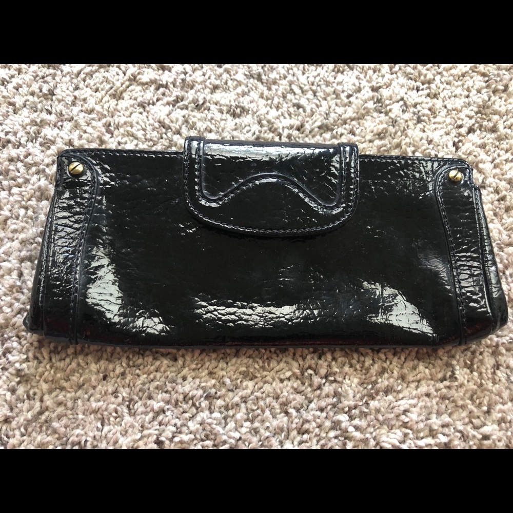 Patent leather clutch